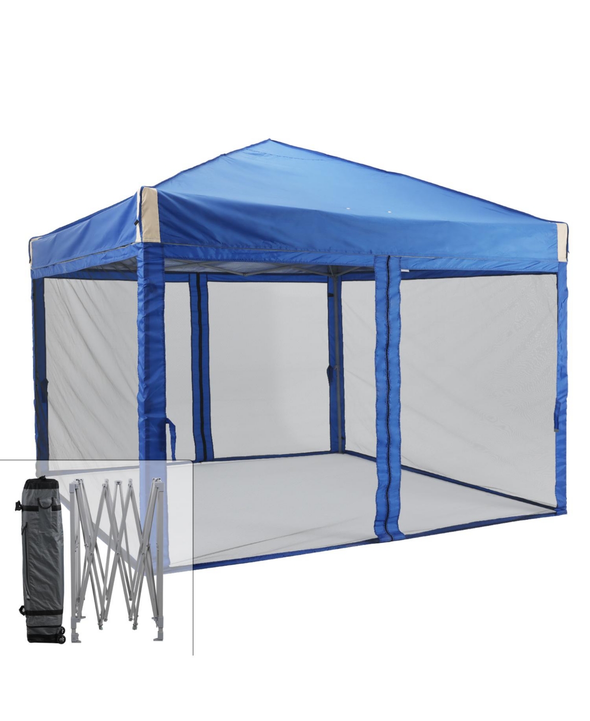 Pop Up Canopy Tent with Removable Mesh Sidewalls, Portable Instant Shade Canopy with Roller Bag - Grey