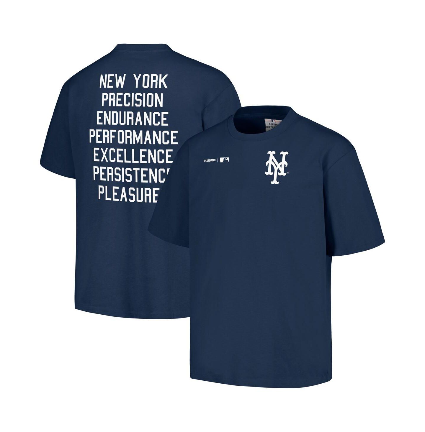 Мужская футболка PLEASURES Navy New York Mets Precision — фото 1