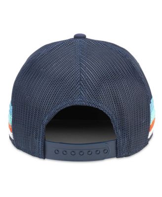 Men's Deep Sea Blue Seattle Kraken HotFoot Stripes Trucker Adjustable Hat