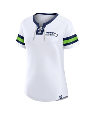 Women's White Seattle Seahawks Sunday Best Lace-Up T-shirt