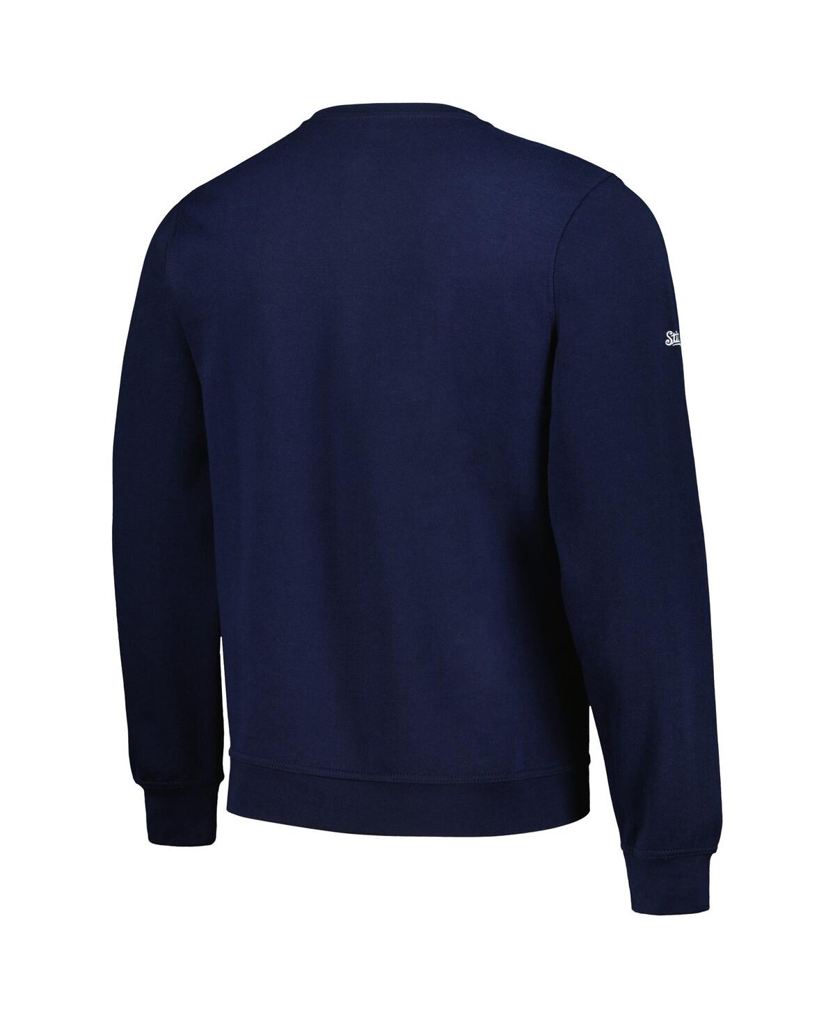 Shop Stitches Men's  Navy Milwaukee Brewers Pullover Sweatshirt