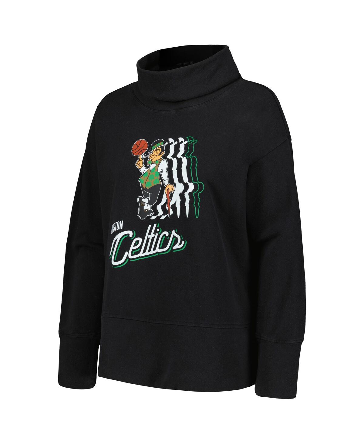 Shop Levelwear Women's  Black Boston Celtics Sunset Pullover Sweatshirt