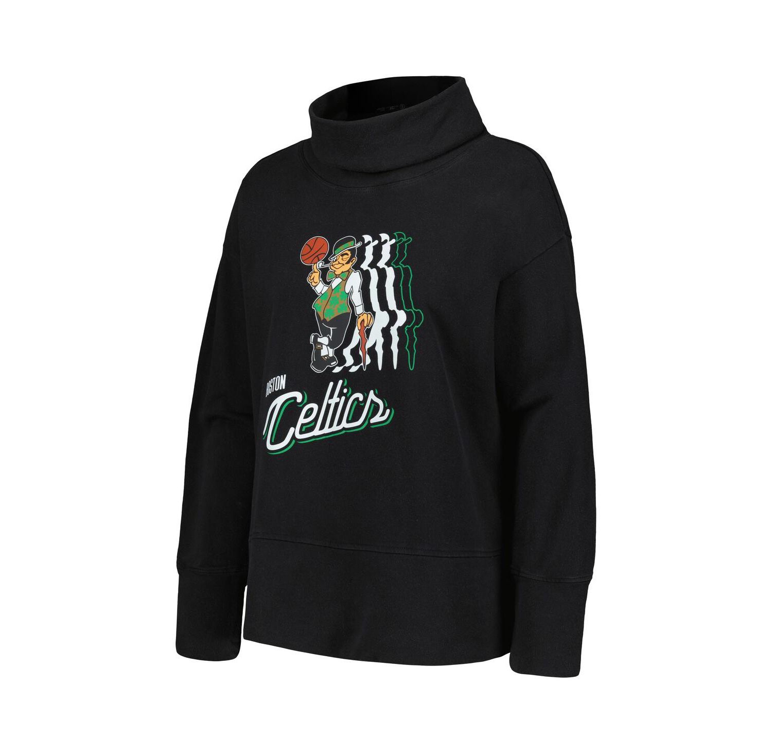 Women's Black Boston Celtics Sunset Pullover Sweatshirt