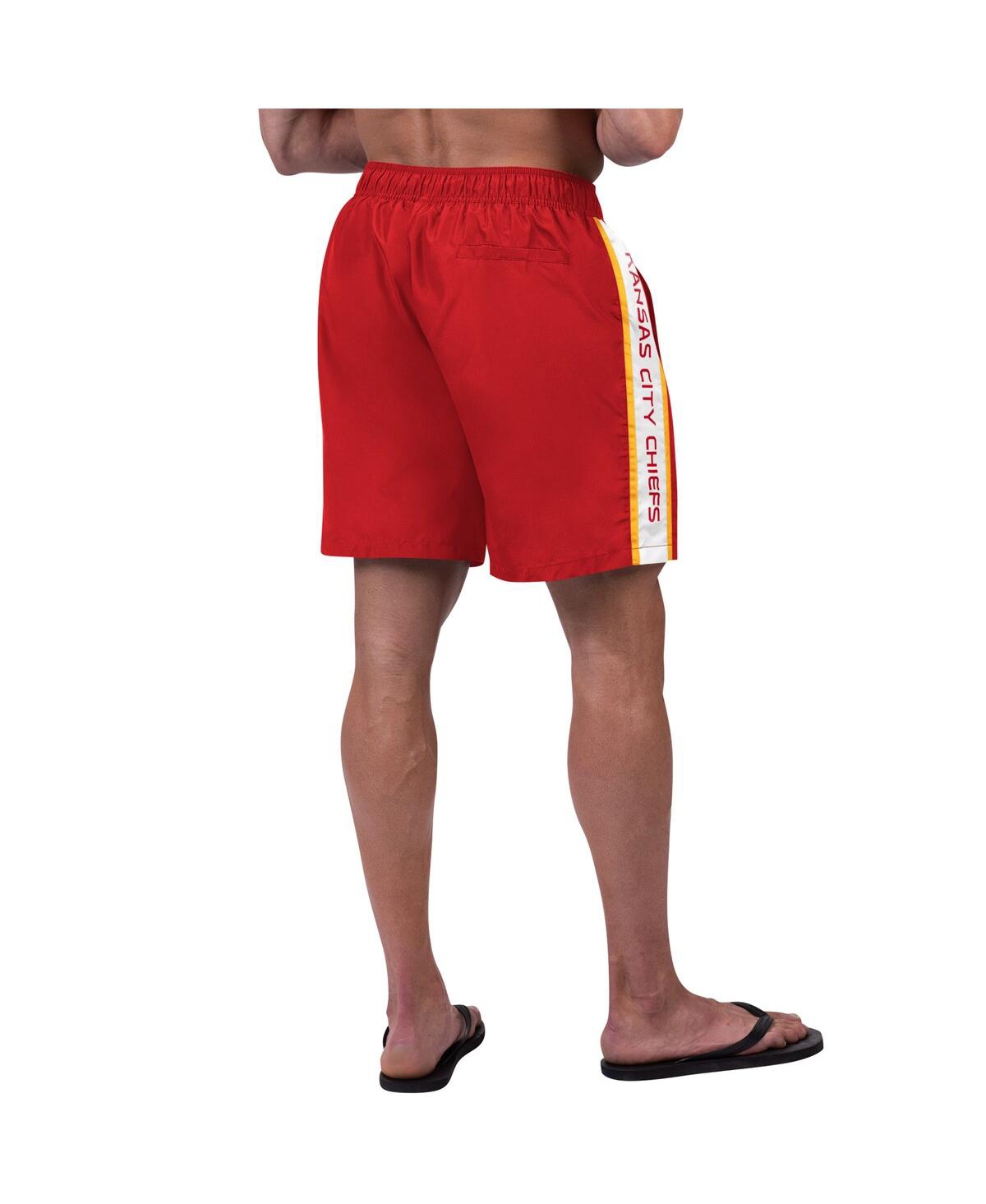 Shop G-iii Sports By Carl Banks Men's  Red Kansas City Chiefs Streamline Volley Swim Shorts