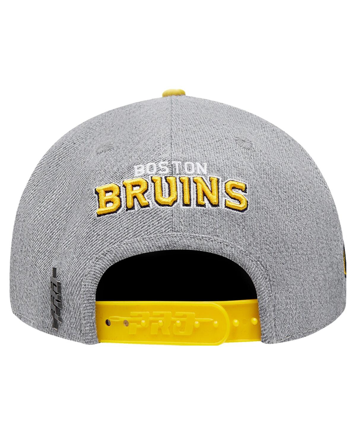 Shop Pro Standard Men's  Gray, Gold Boston Bruins Classic Logo Snapback Hat In Gray,gold