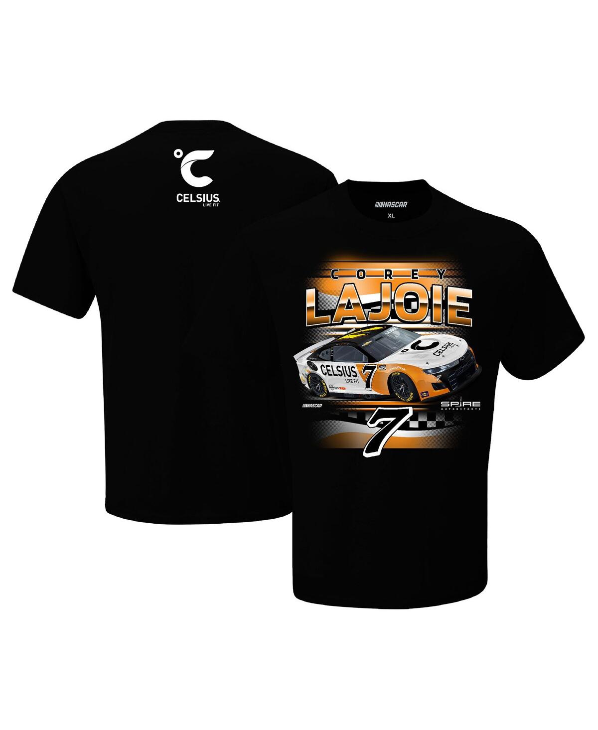 Men's Checkered Flag Sports Black Corey LaJoie Celsius Car T-shirt - Black