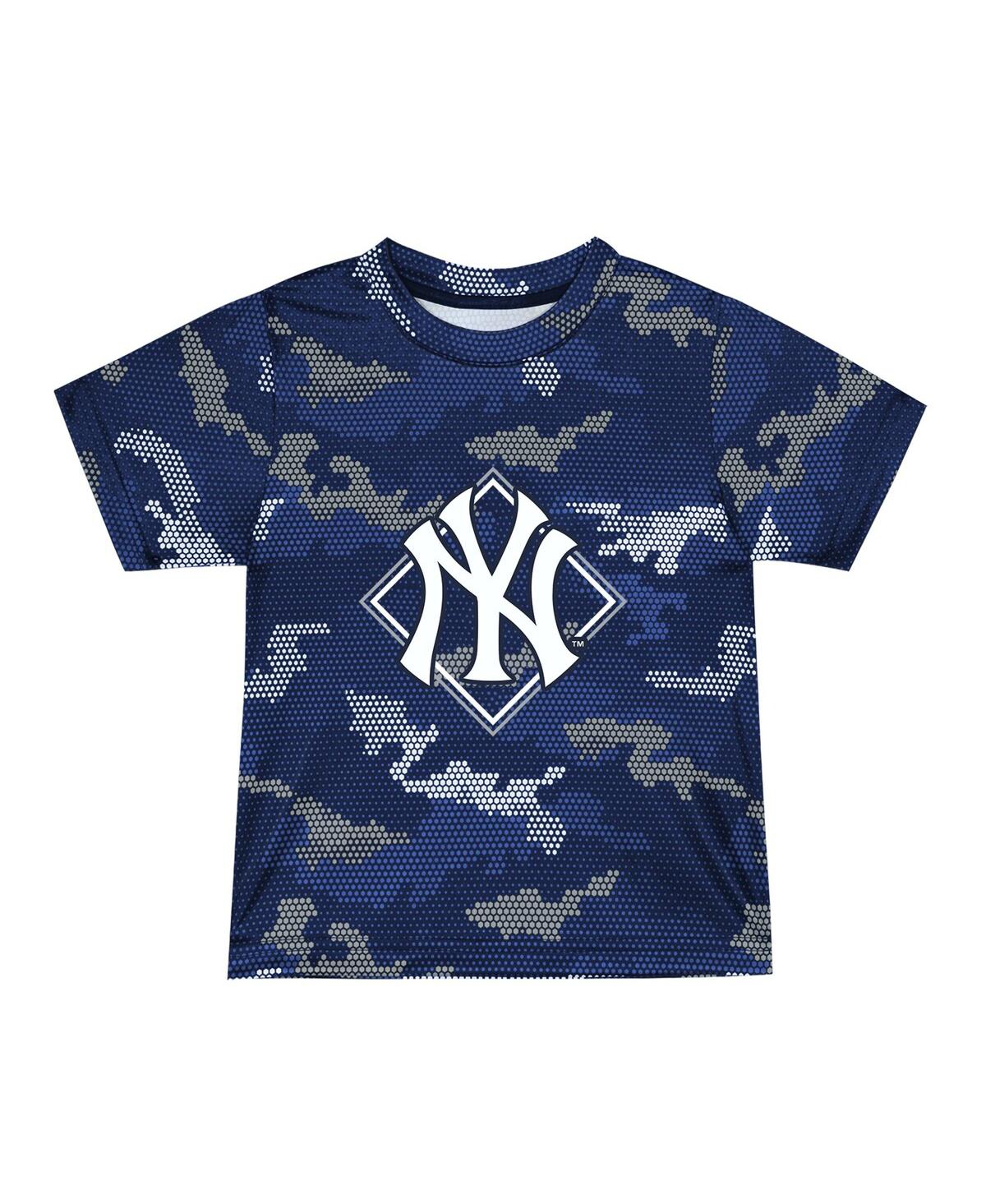 Shop Outerstuff Little Boys And Girls Navy New York Yankees Field Ball T-shirt And Shorts Set