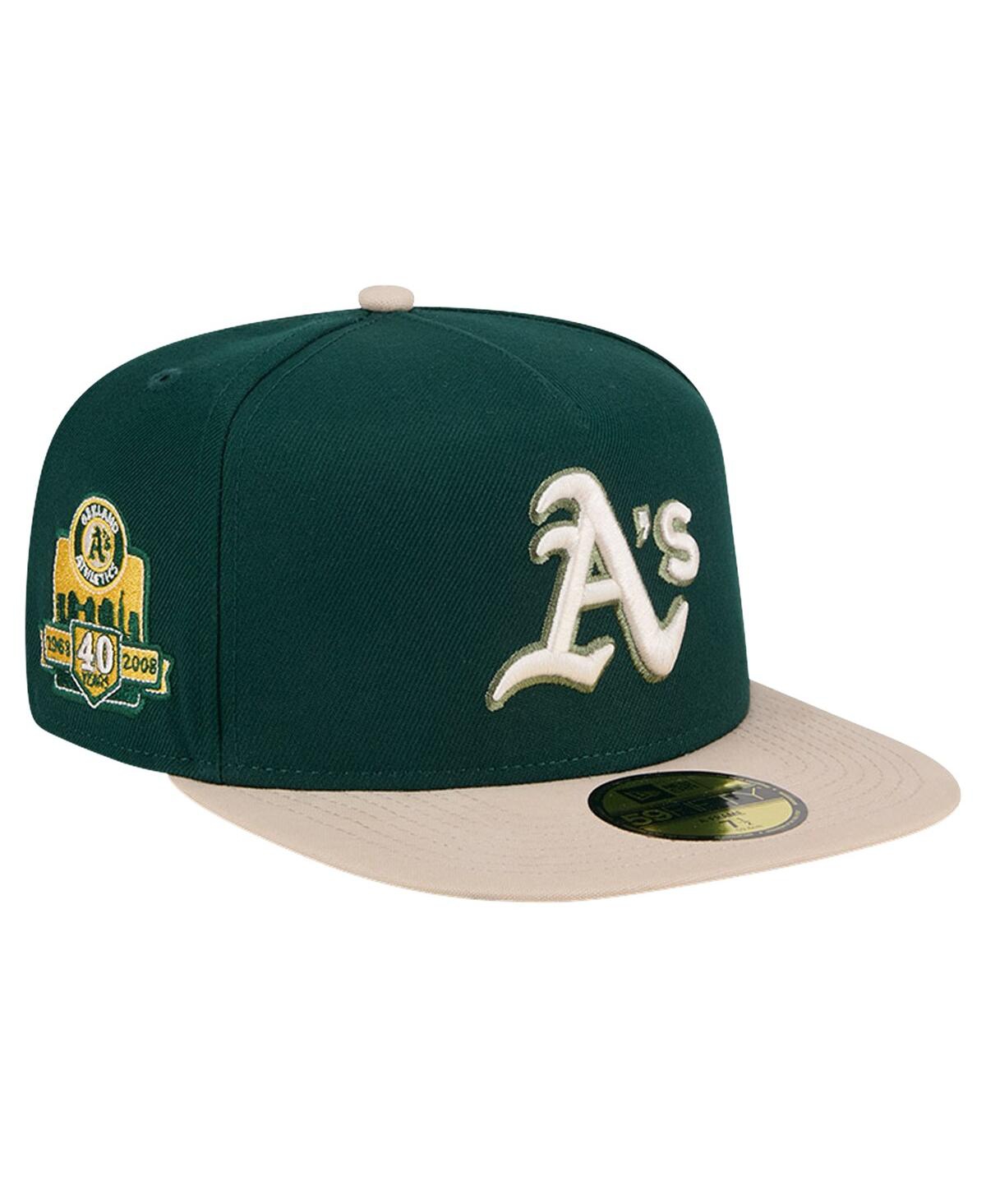NEW ERA MEN'S NEW ERA GREEN OAKLAND ATHLETICS CANVAS A-FRAME 59FIFTY FITTED HAT