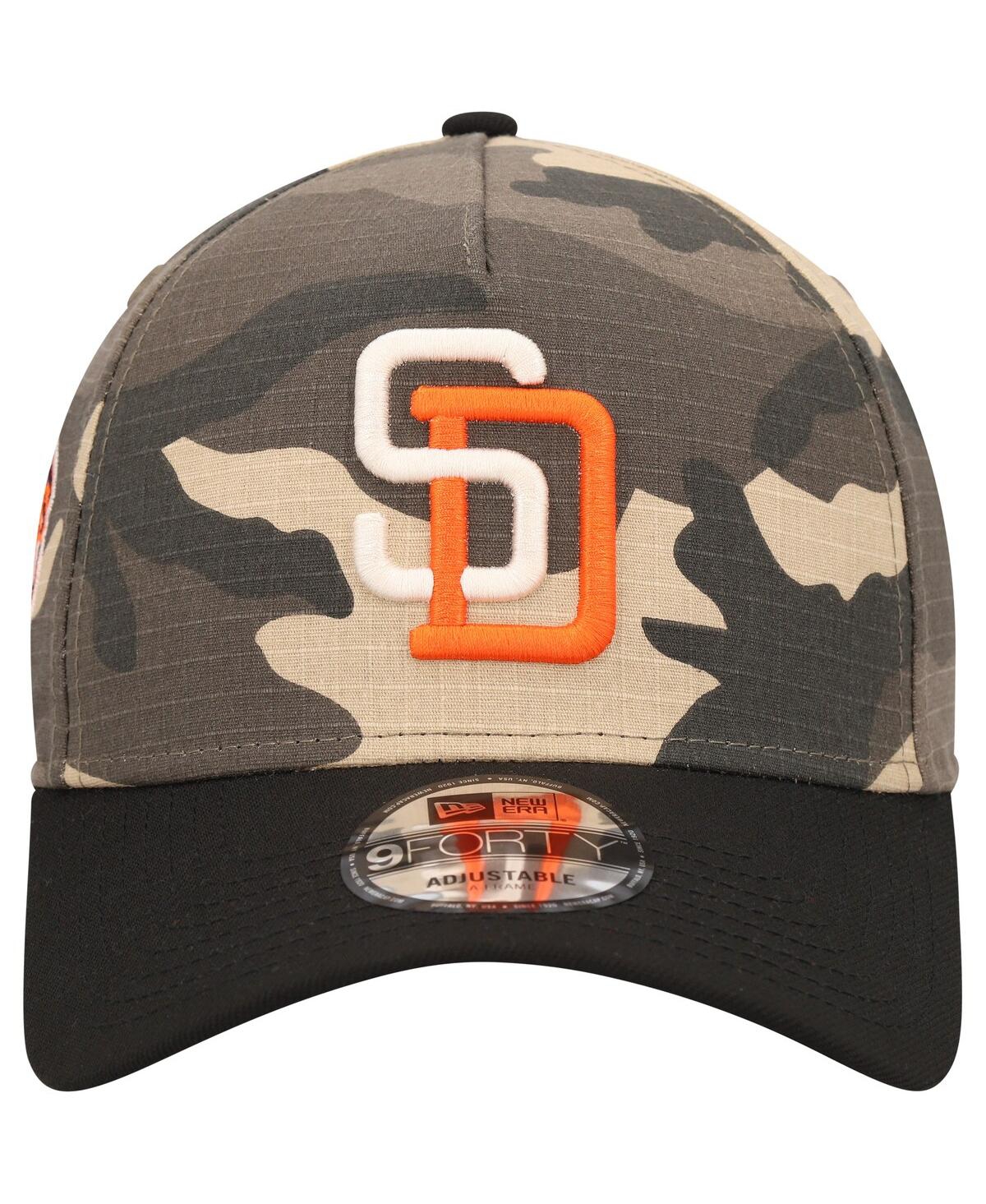 Shop New Era Men's  San Diego Padres Camo Crown A-frame 9forty Adjustable Hat