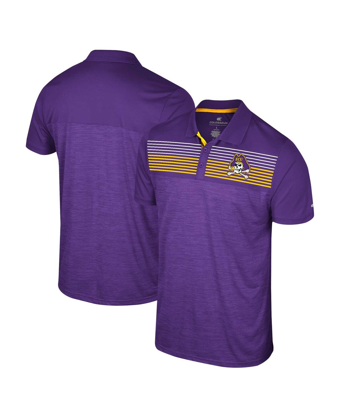 Men's Colosseum Purple Ecu Pirates Langmore Polo Shirt - Purple