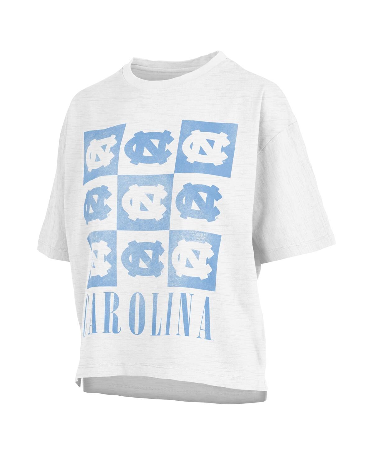 Pressbox White North Carolina Tar Heels Motley Crew Andy Waist Length Oversized T-shirt In White