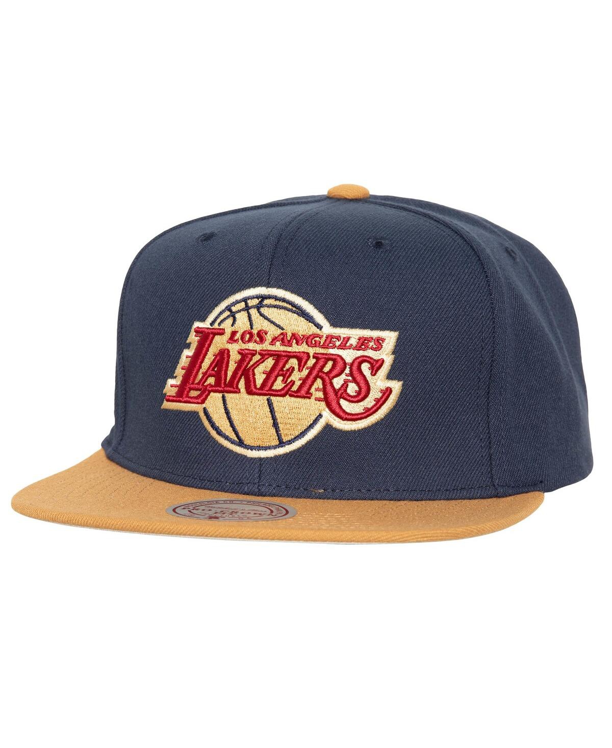Shop Mitchell & Ness Men's  Navy Los Angeles Lakers Work It Snapback Hat