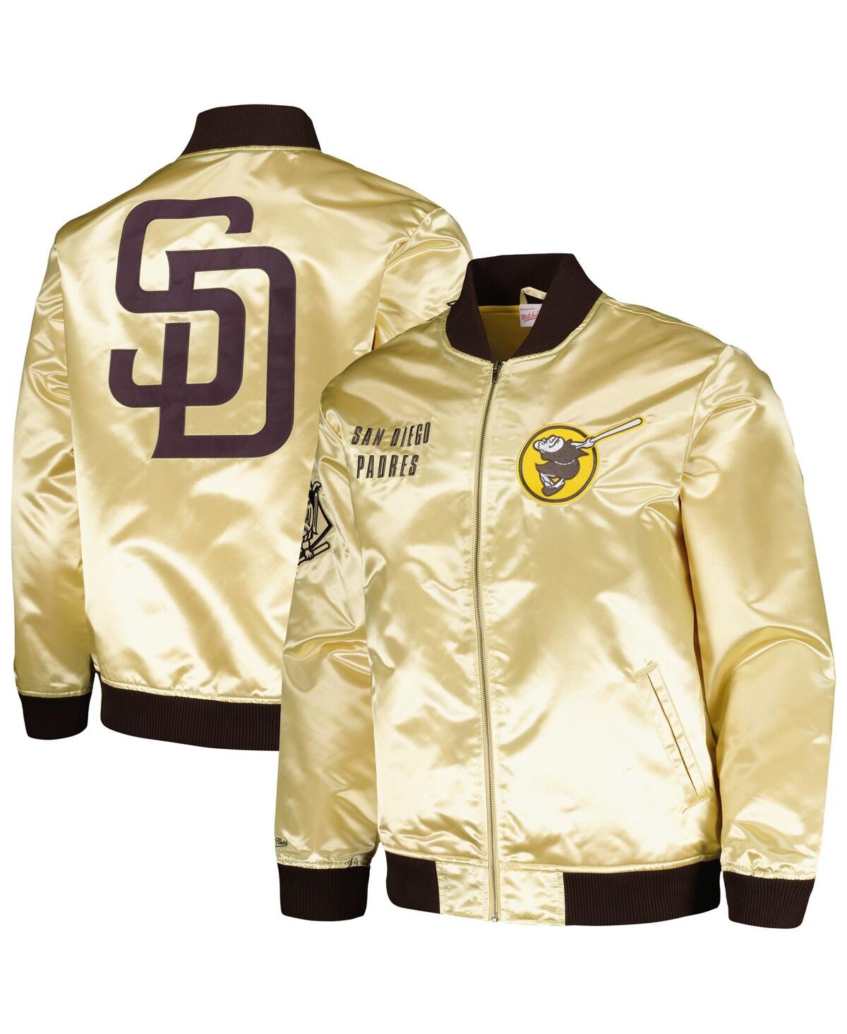 Shop Mitchell & Ness Men's  Gold San Diego Padres Og 2.0 Lightweight Satin Full-zip Jacket