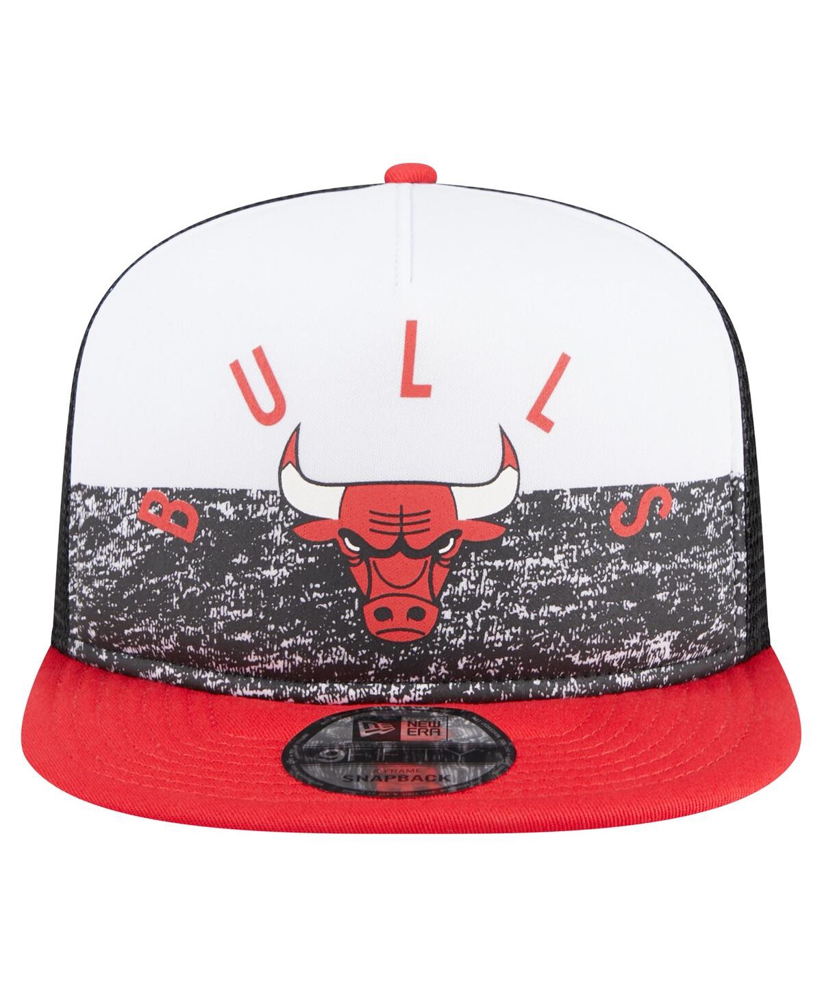 Shop New Era Men's  Black Chicago Bulls Arch A-frame Trucker 9fifty Snapbackâ Hat