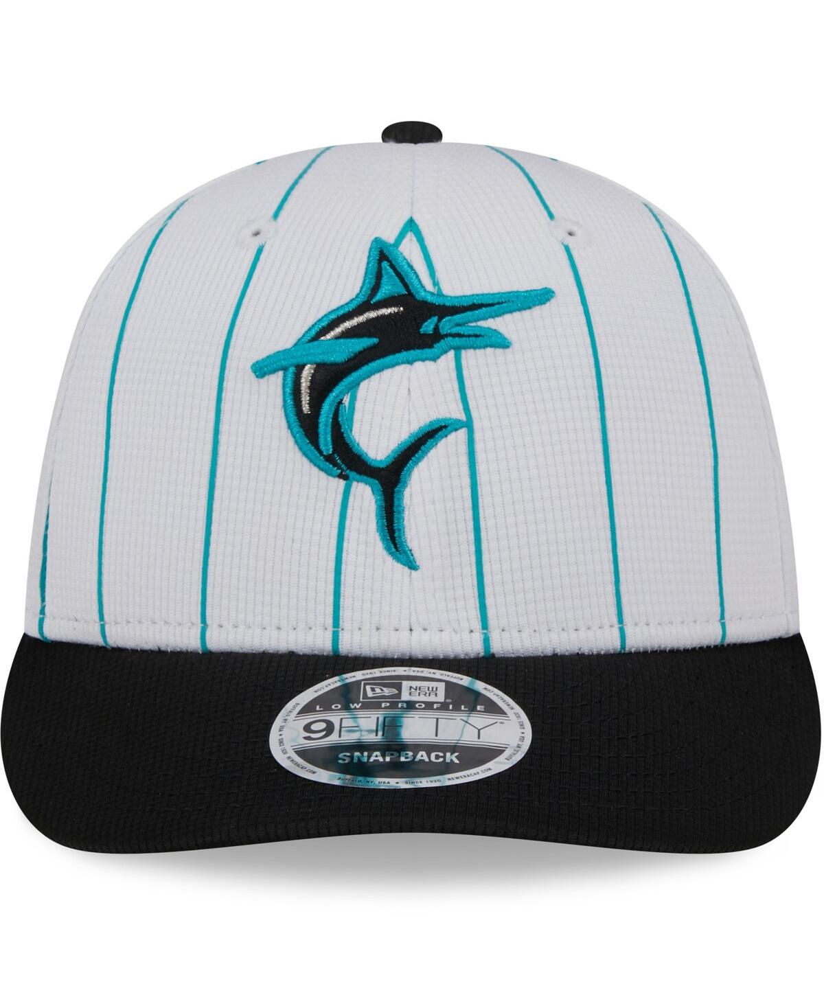Men's New EraMiami Marlins 2024 Batting Practice Low Profile 9FIFTY Snapback Hat - White