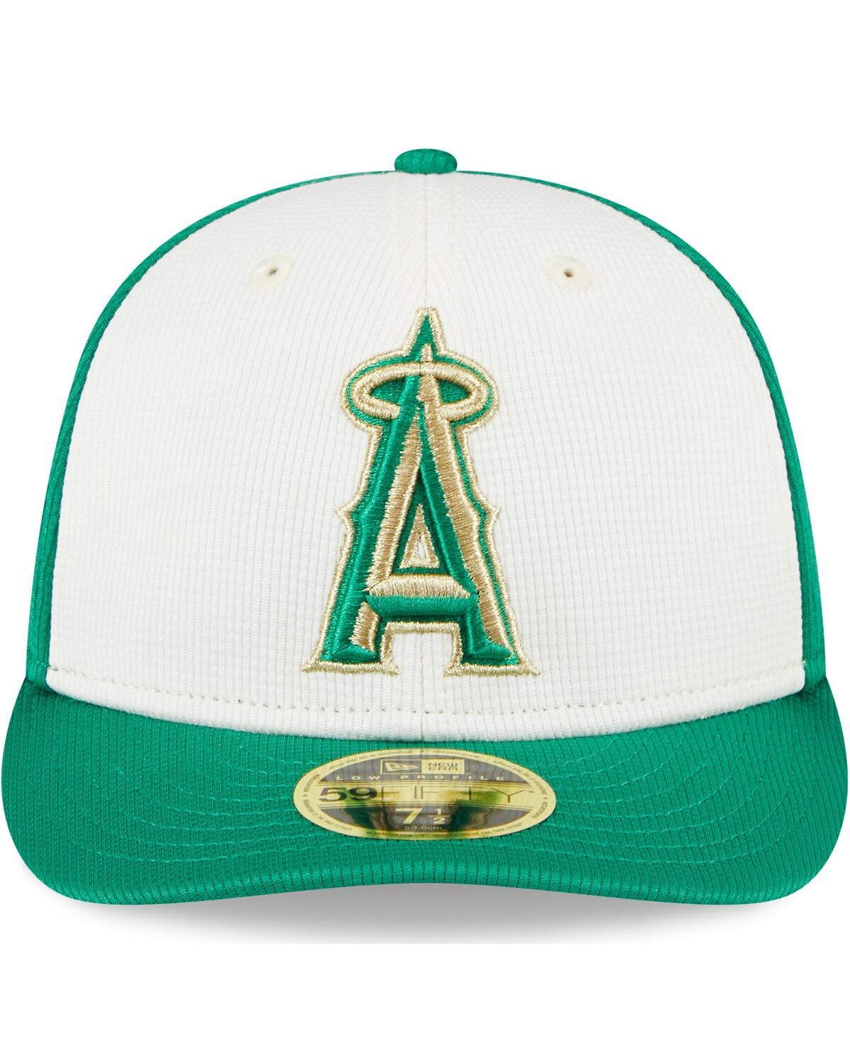 Shop New Era Men's  White, Green Los Angeles Angels 2024 St. Patrick's Day Low Profile 59fifty Fitted Hat In White,green