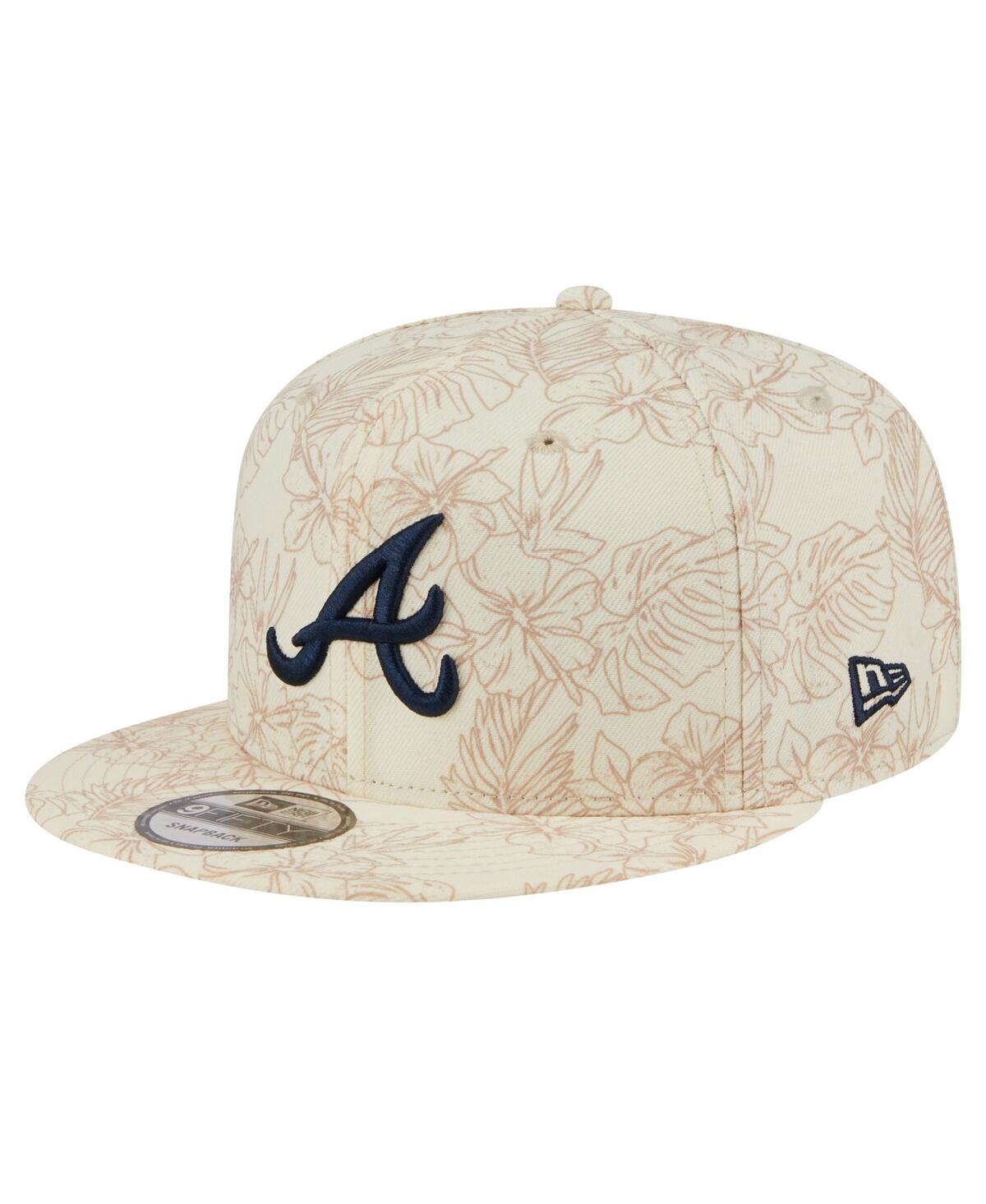 New Era Men's  Cream Atlanta Braves Spring Training Leaf 9fifty Snapback Hat
