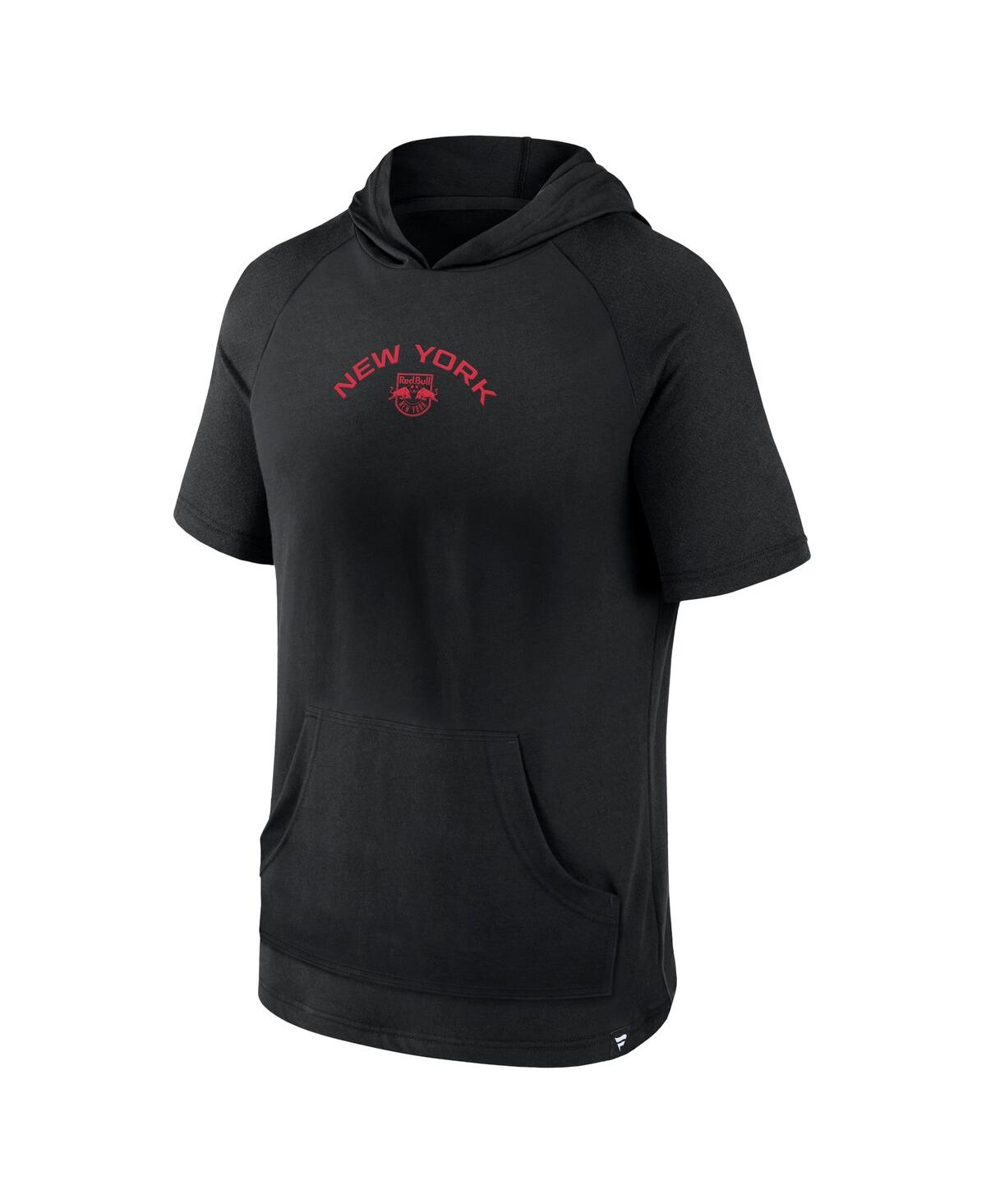 Men's FanaticsNew York Red Bulls Match Raglan Short Sleeve Pullover Hoodie - Black