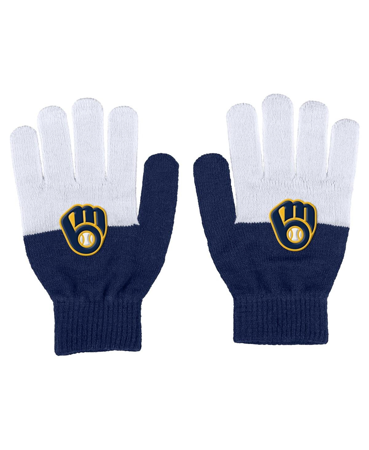 Wear By Erin Andrews Women's  Milwaukee Brewers Color-block Gloves In Multi