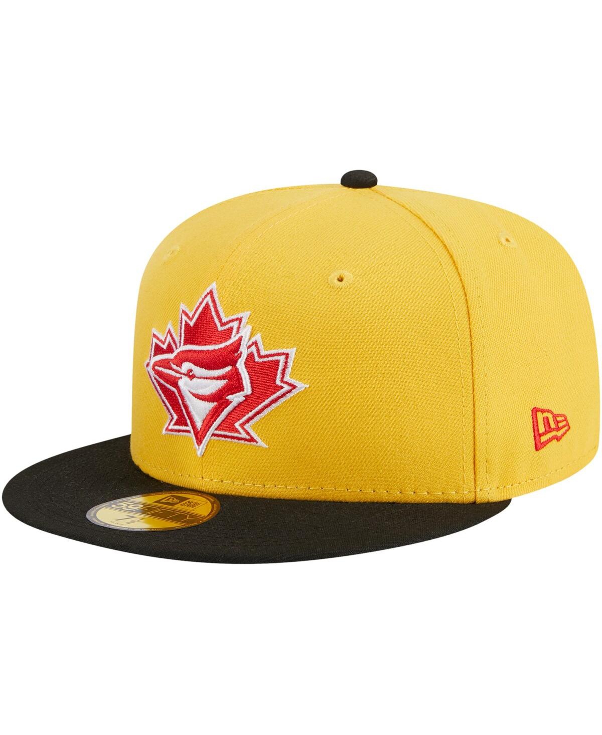 Shop New Era Men's  Yellow, Black Toronto Blue Jays Grilled 59fifty Fitted Hat In Yellow,black