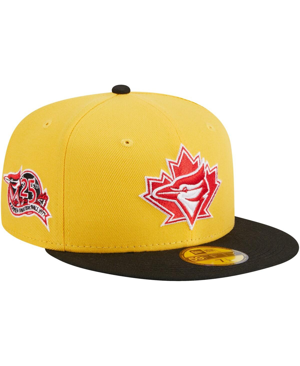 Shop New Era Men's  Yellow, Black Toronto Blue Jays Grilled 59fifty Fitted Hat In Yellow,black