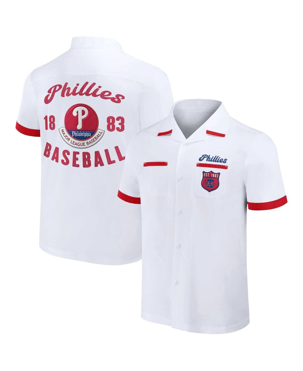 Fanatics Men's Darius Rucker Collection By  White Philadelphia Phillies Bowling Button-up Shirt