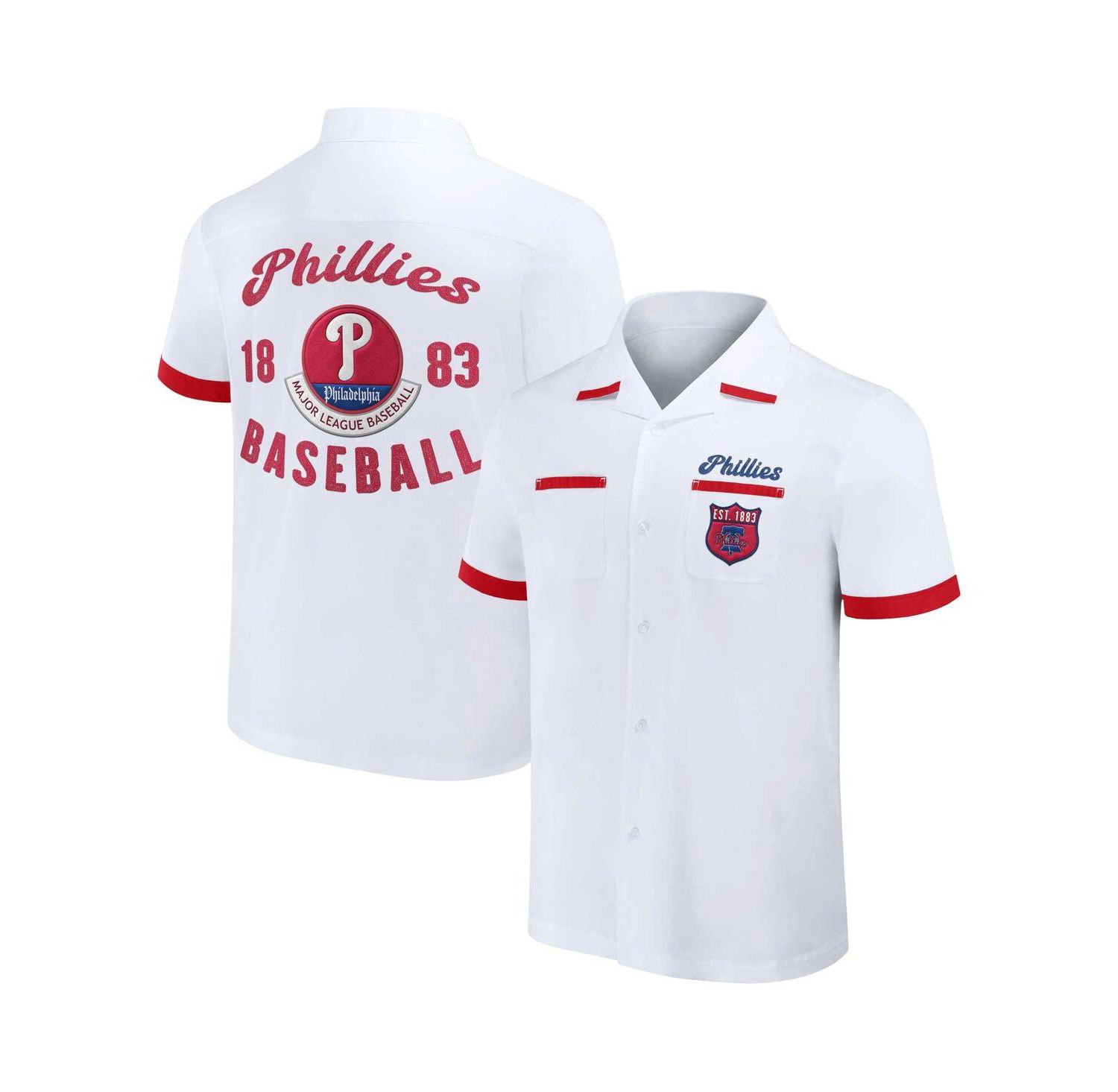 Men's Darius Rucker Collection By White Philadelphia Phillies Bowling Button-Up Shirt