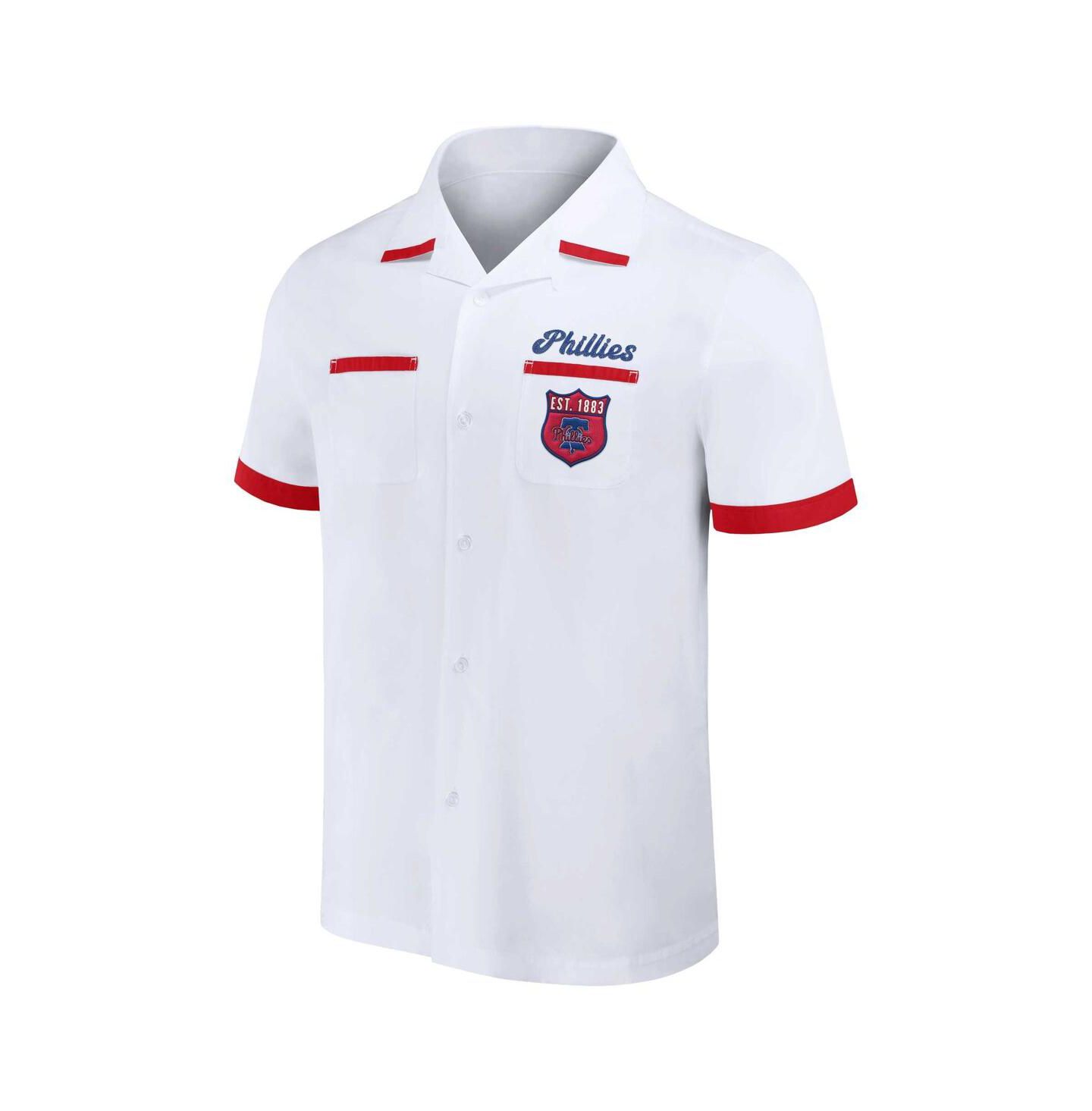 Мужская рубашка Fanatics Darius Rucker Collection By White Philadelphia Phillies Bowling Button-Up — фото 2