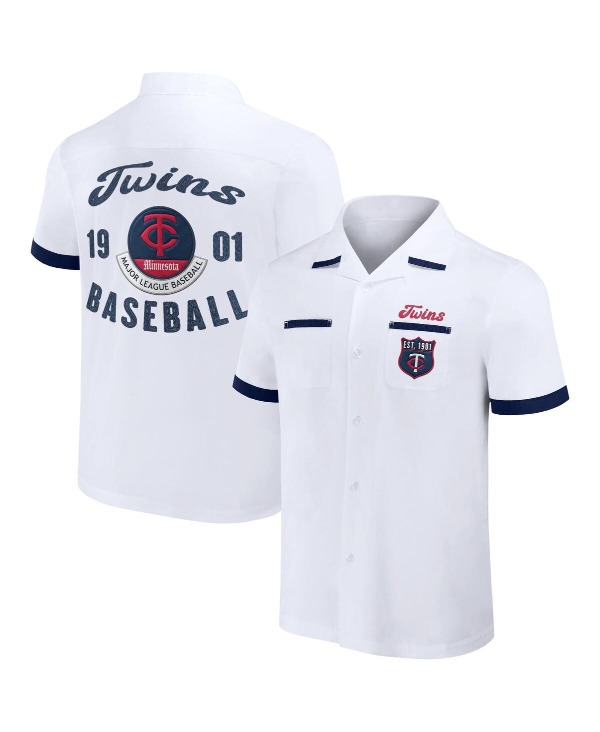Fanatics Men's Darius Rucker Collection By  White Minnesota Twins Bowling Button-up Shirt