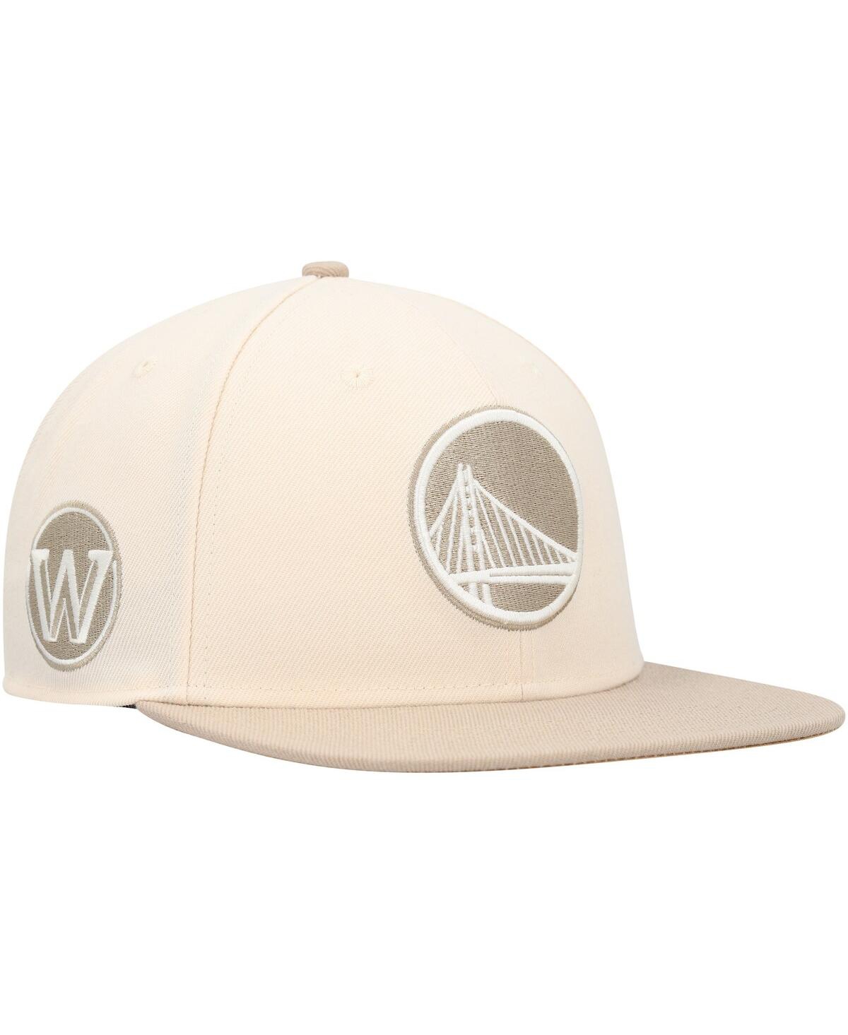 47 Brand Men's ' Cream, Tan Golden State Warriors Sierra Sure Shot Captain Snapback Hat In Cream,tan