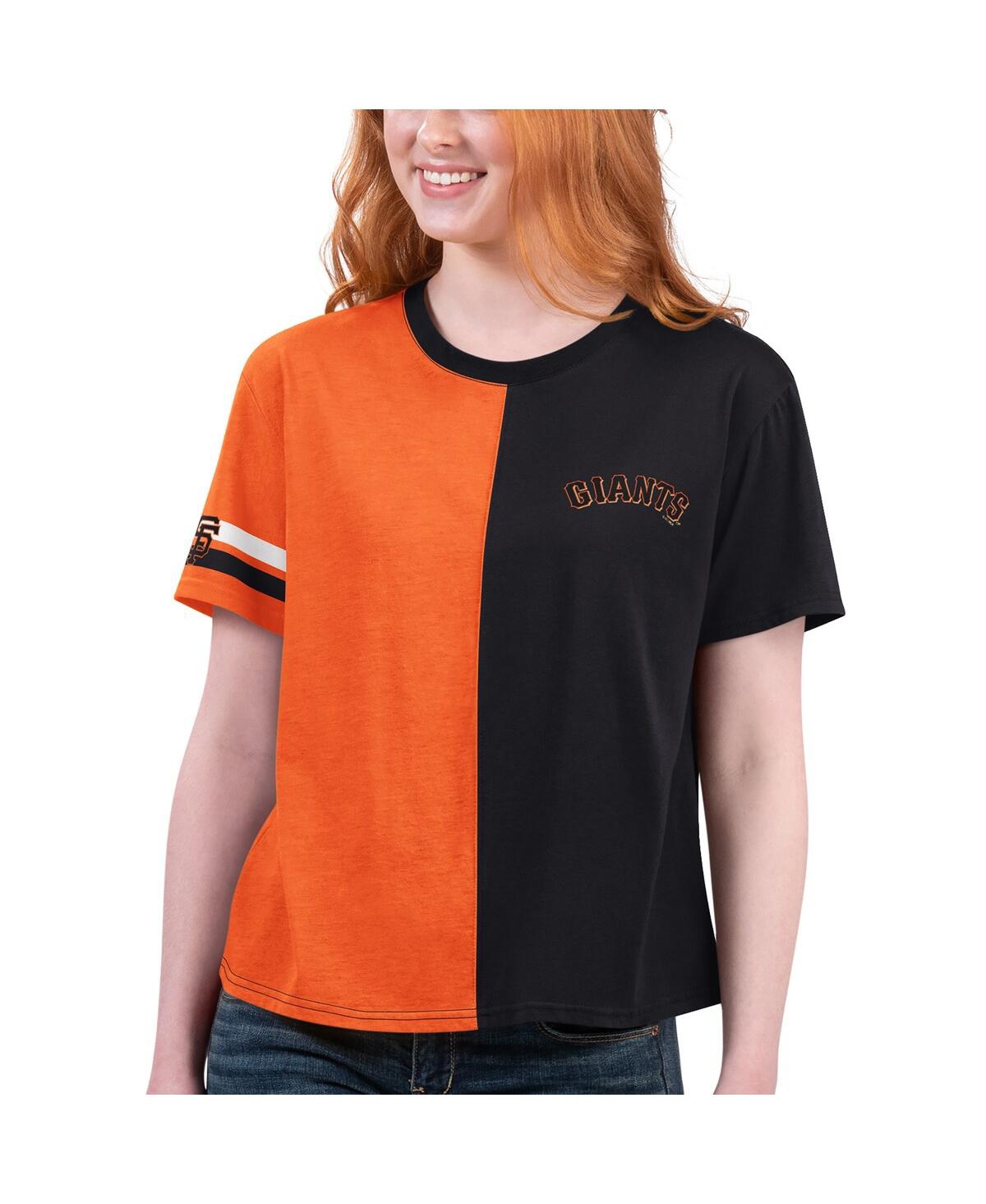 Shop Starter Women's  Black, Orange San Francisco Giants Power Move T-shirt In Black,orange