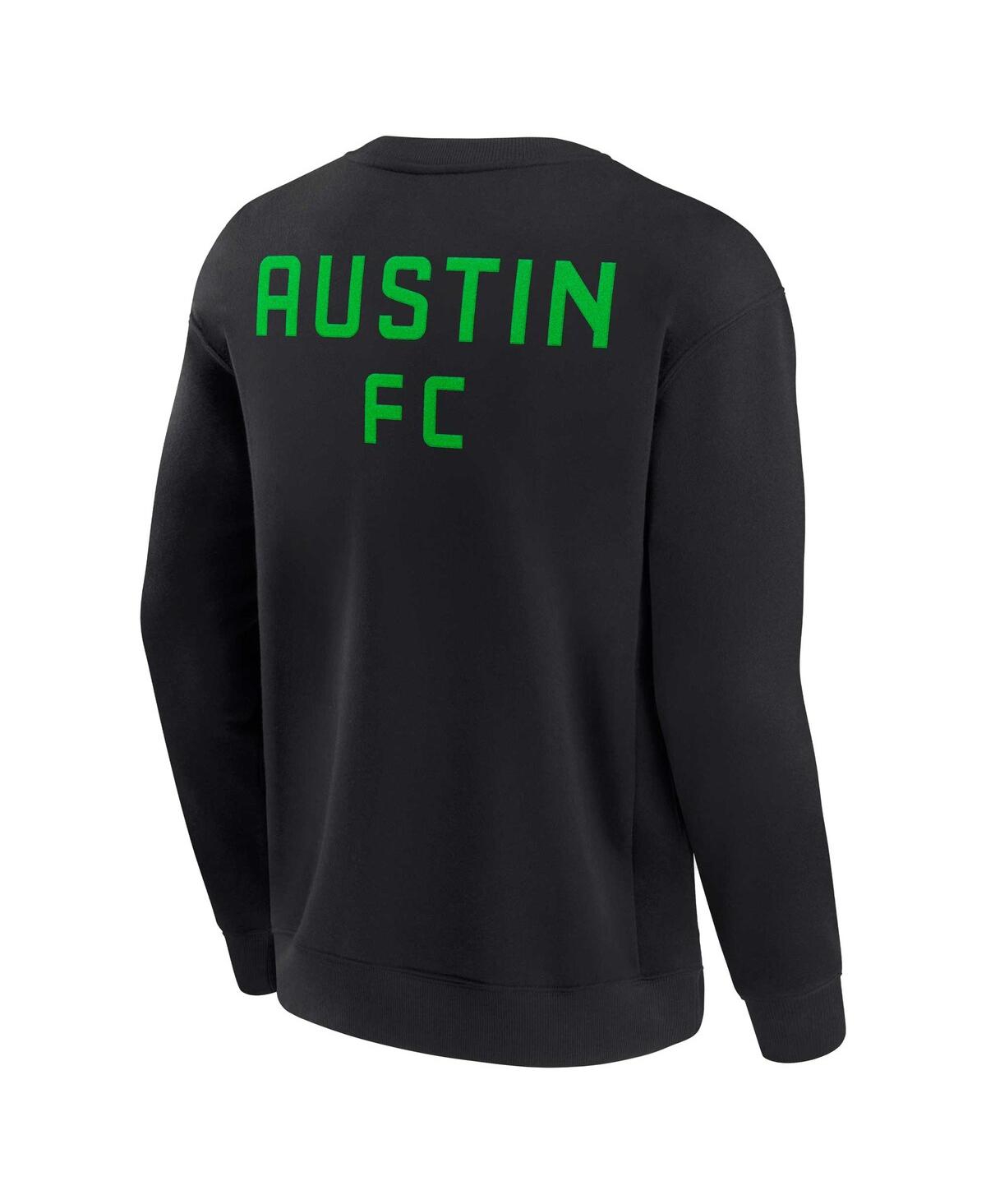 Shop Fanatics Signature Men's And Women's  Black Austin Fc Super Soft Fleece Crew Sweatshirt
