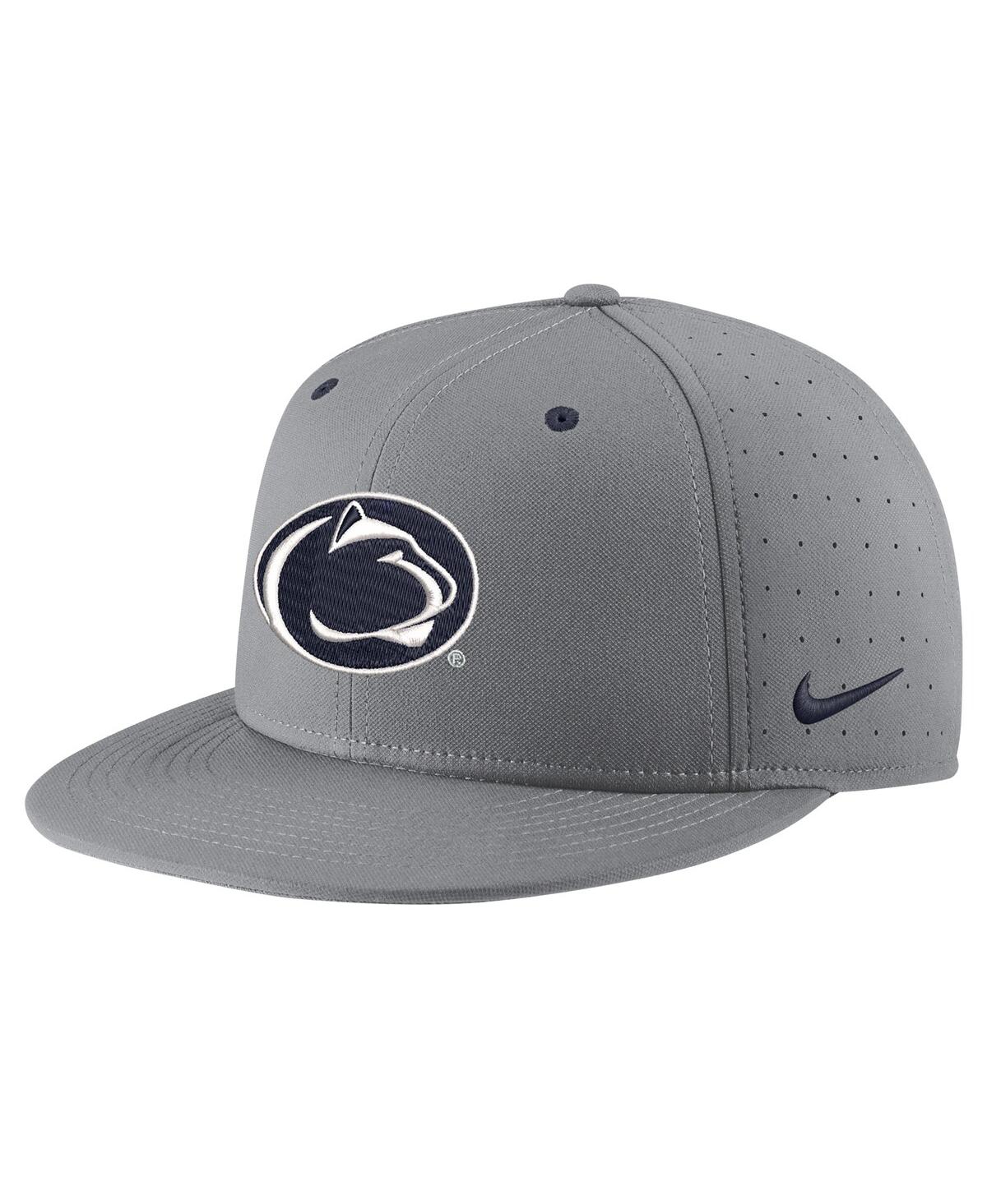 Shop Nike Men's  Gray Penn State Nittany Lions Usa Side Patch True Aerobill Performance Fitted Hat