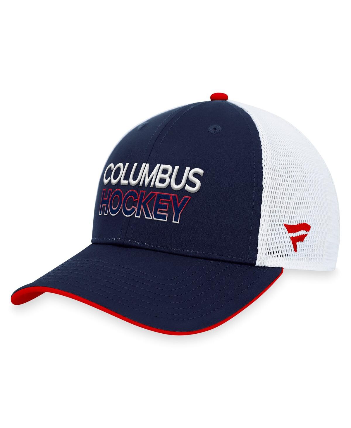 Shop Fanatics Men's  Navy Columbus Blue Jackets Authentic Pro Rink Trucker Adjustable Hat