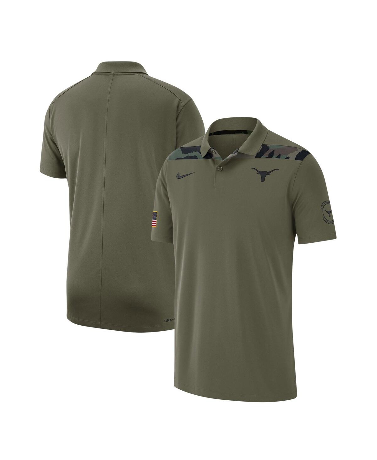 NIKE MEN'S NIKE OLIVE TEXAS LONGHORNS 2023 SIDELINE COACHES MILITARY-INSPIRED PACK PERFORMANCE POLO SHIRT
