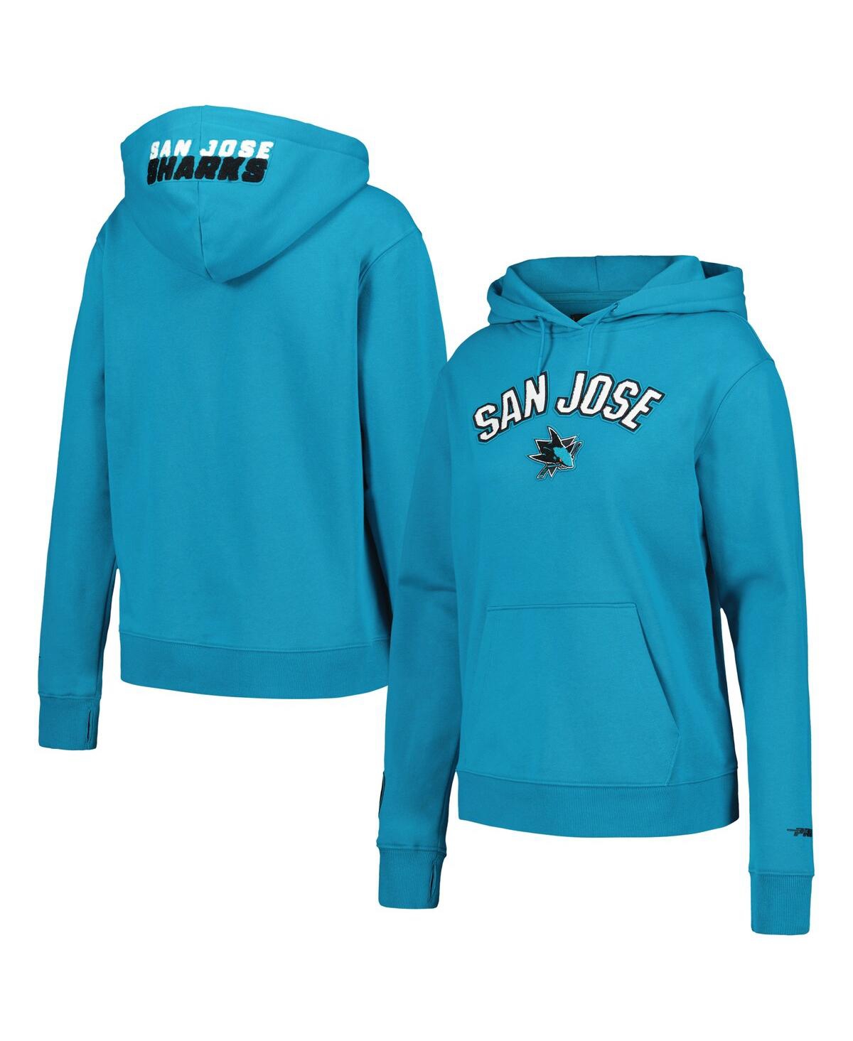 Shop Pro Standard Women's  Teal San Jose Sharks Classic Chenille Pullover Hoodie