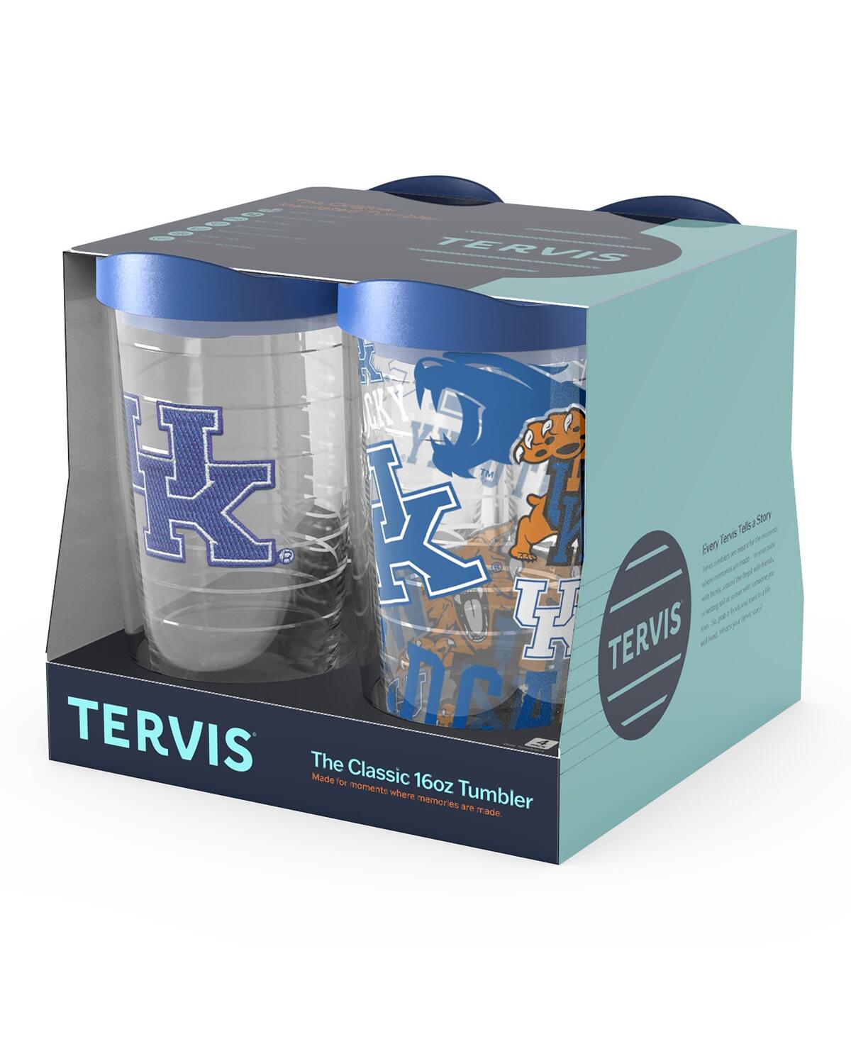 Shop Tervis Tumbler Kentucky Wildcats Four-pack 16 oz Classic Tumbler Set In Clear,blue