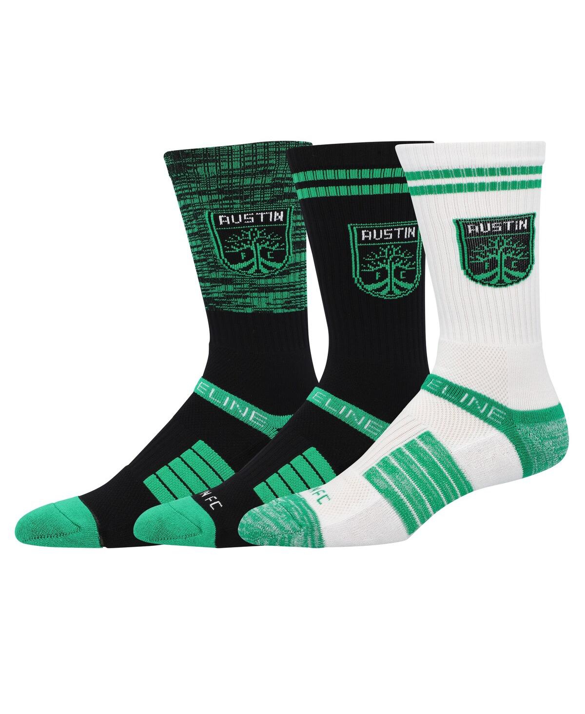 Strideline Men's  Austin Fc Premium 3-pack Knit Crew Socks Set In Green