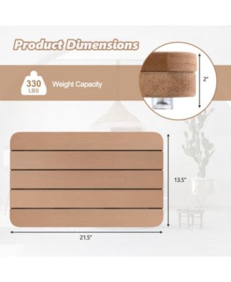 21.5" x 13.5" Bath Mat Waterproof HIPS Spa Shower Mat with Non Slip Foot Pads