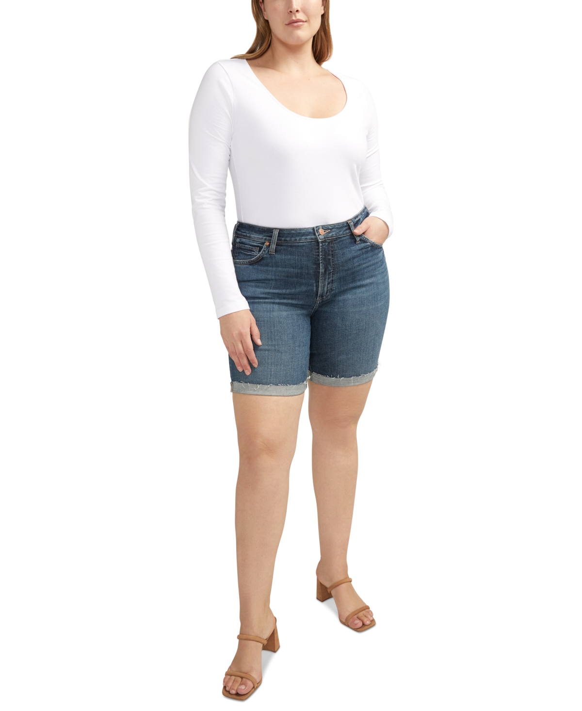 Silver Jeans Co. Plus Size Sure Thing Long Shorts