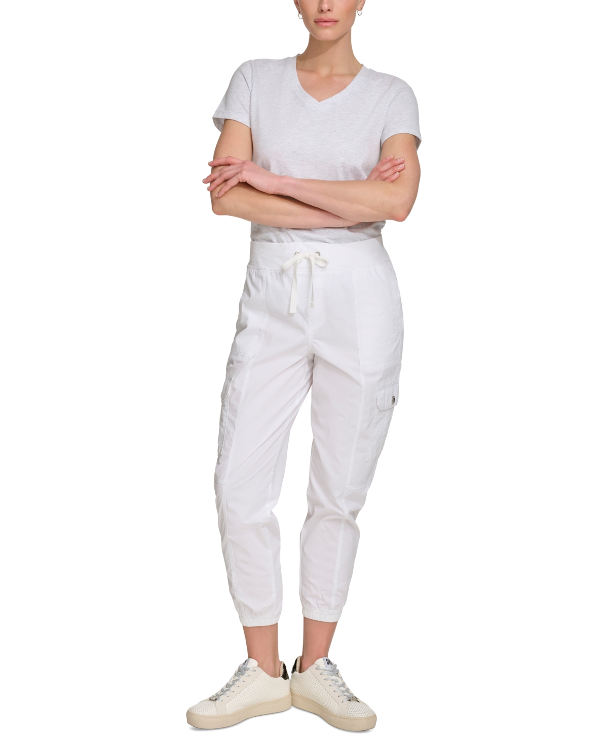 Dkny Sport Women's Cotton Drawstring Cargo Joggers