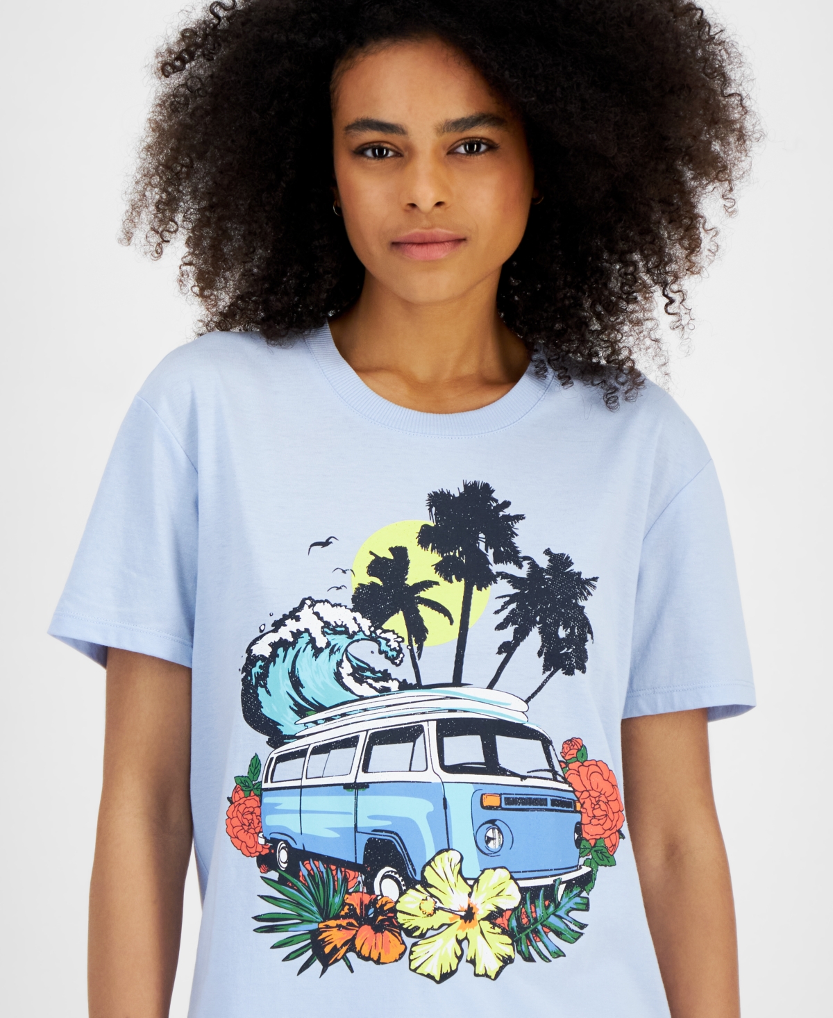 Shop Self Esteem Juniors' Surf Graphic T-shirt In Kentucky Blue