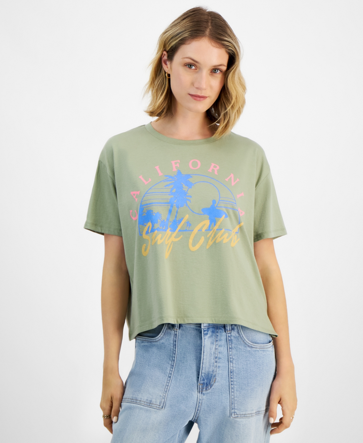 Shop Grayson Threads, The Label Juniors' Surf Club Graphic T-shirt In Green