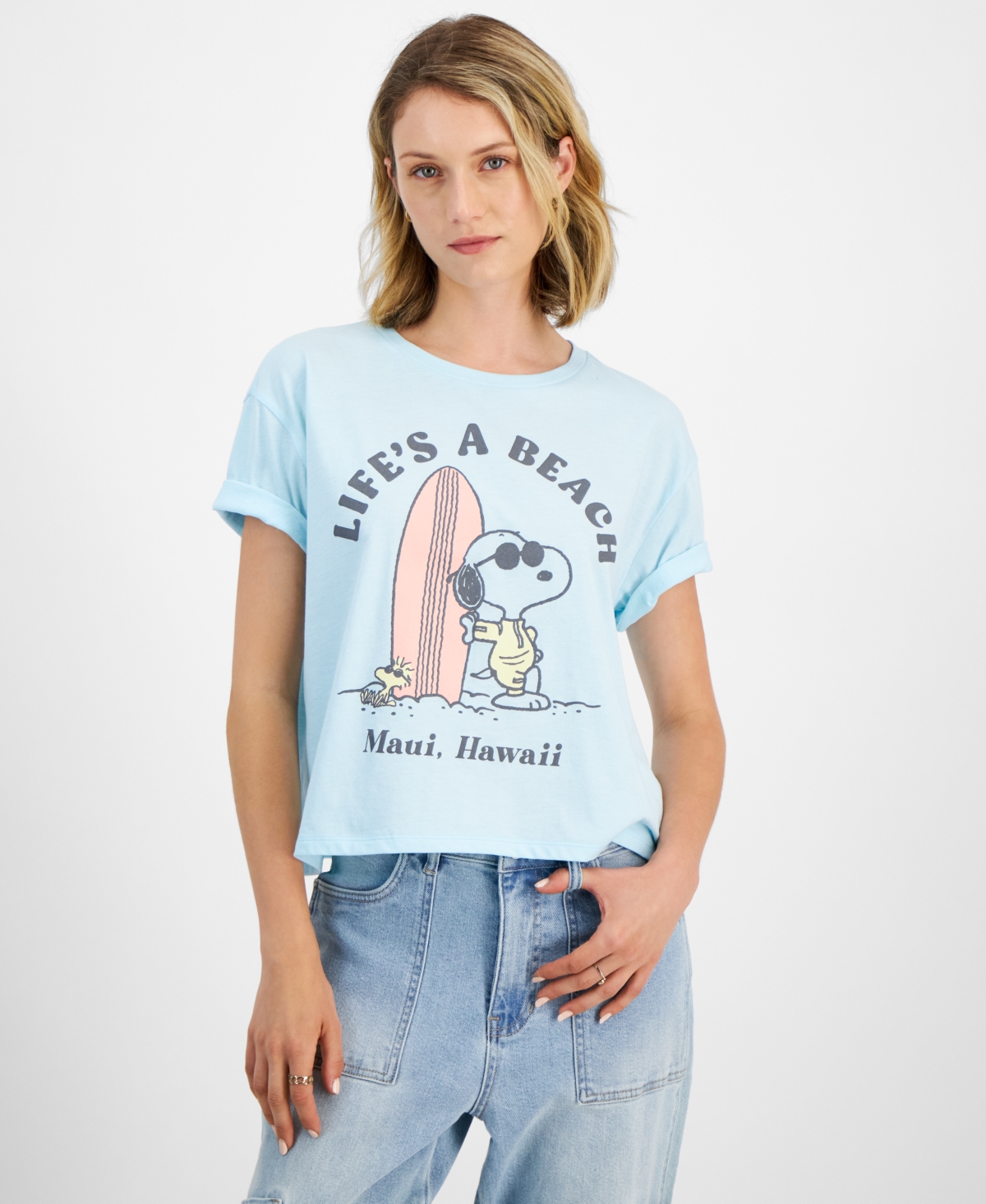 Juniors' Snoopy Graphic T-Shirt - Blue
