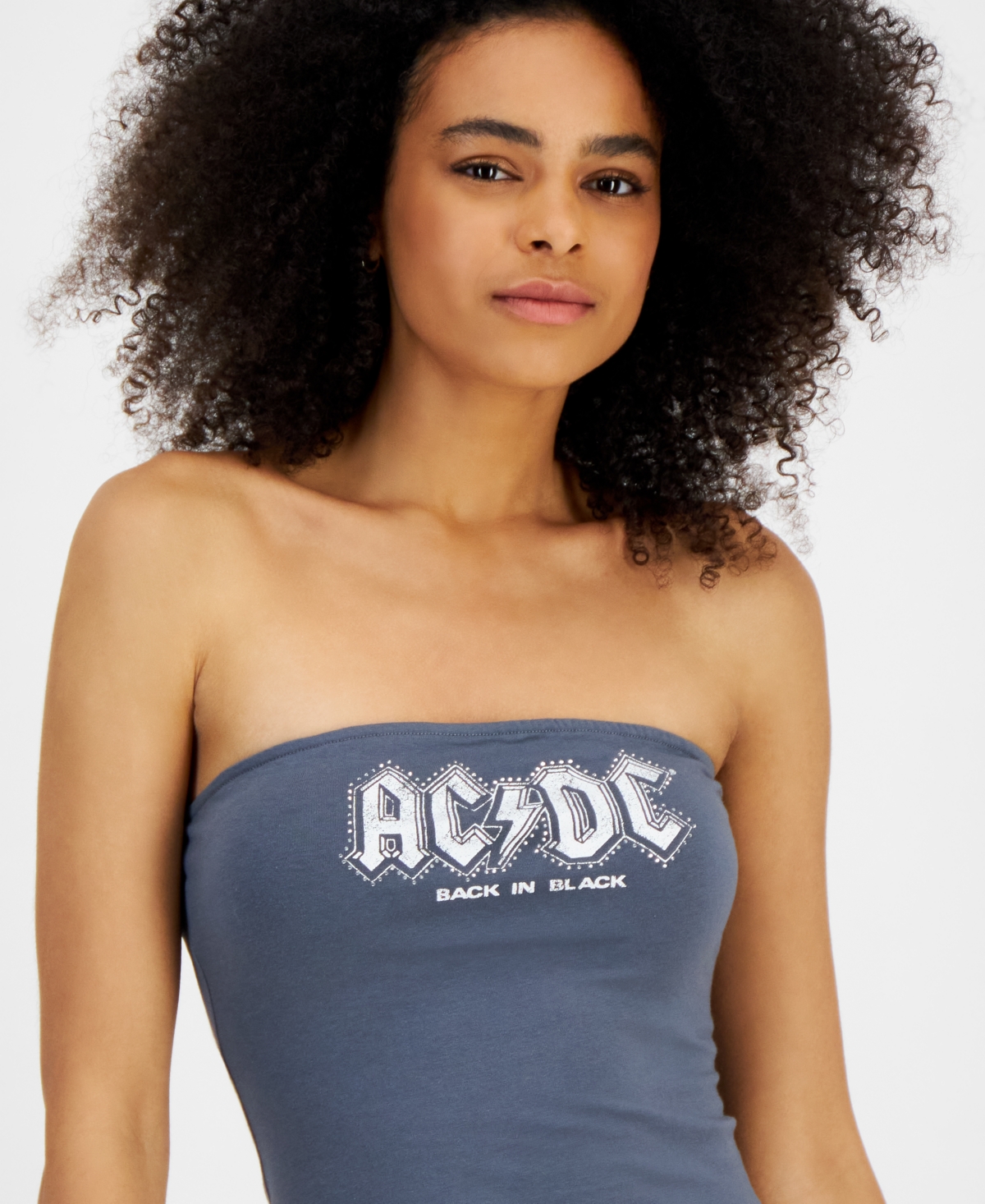 Shop Grayson Threads, The Label Juniors' Ac/dc Graphic Tube Top In Gray