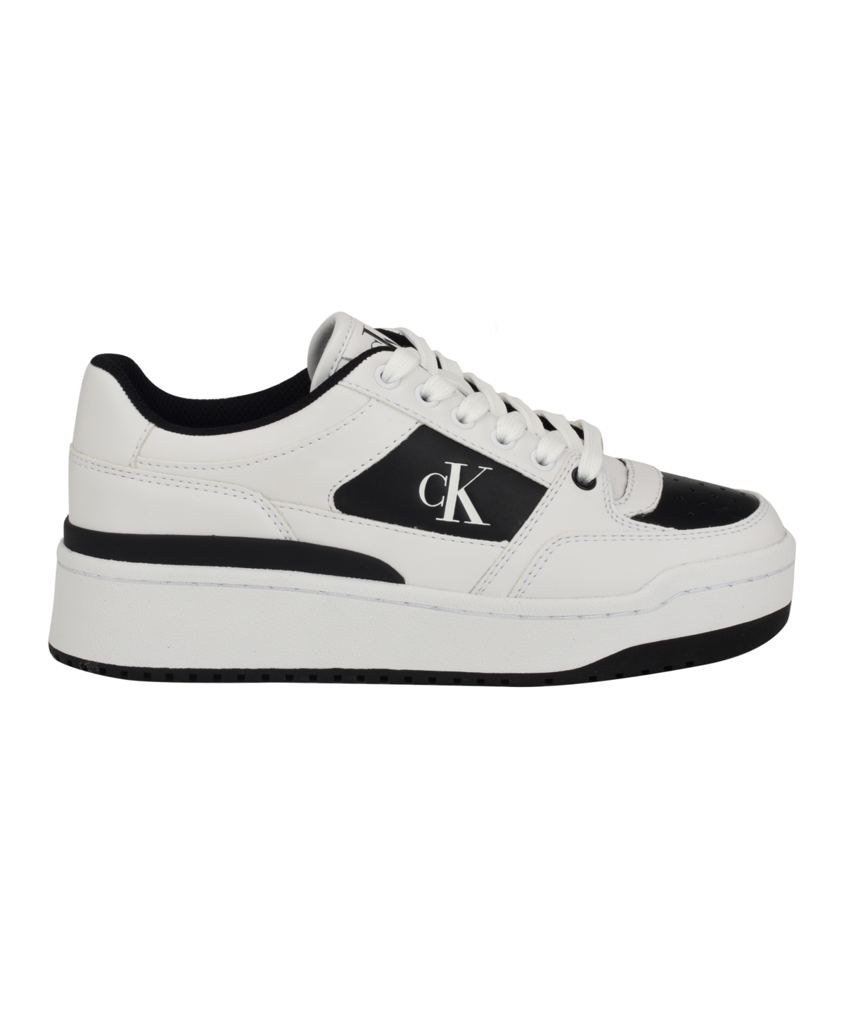 Calvin Klein Women's Alondra Casual Lace-up Sneakers In Black,white