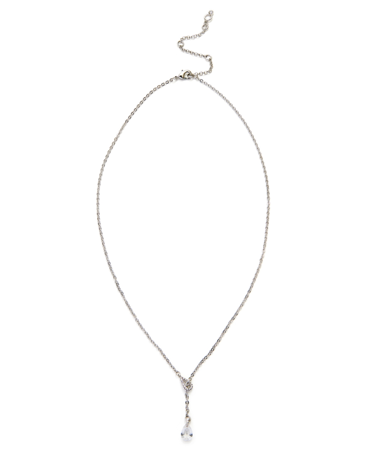Kleinfeld Faux Stone Pave Prism Lariat Necklace In Crystal,rhodium