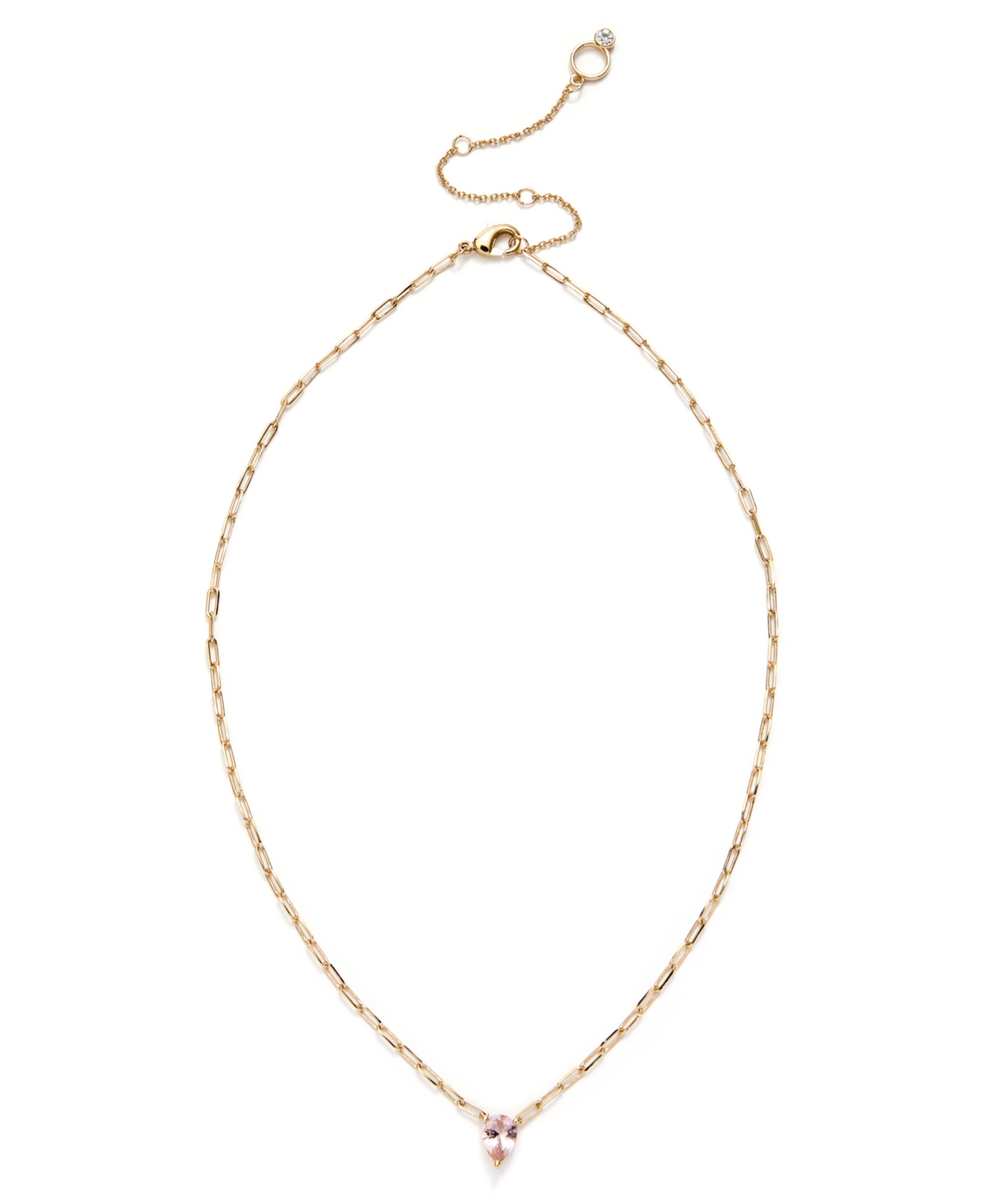 Kleinfeld Cubic Zirconia Pear Cut Delicate Necklace In Light Rose,gold