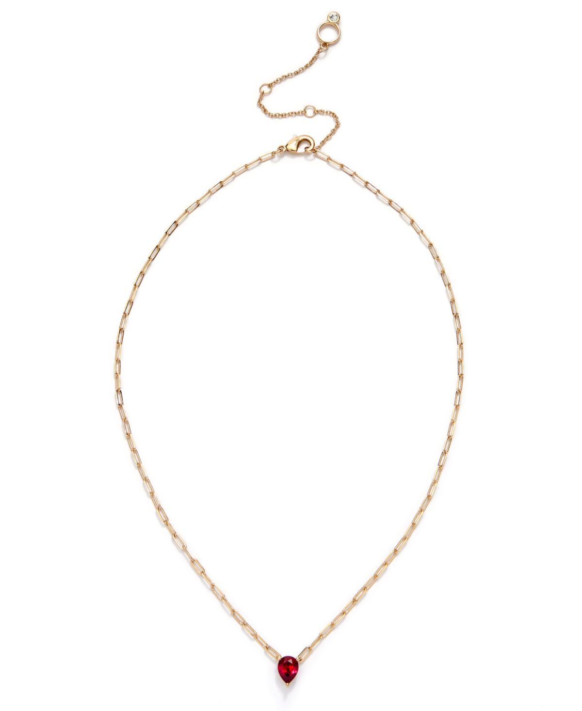 Kleinfeld Cubic Zirconia Pear Cut Delicate Necklace In Red,gold