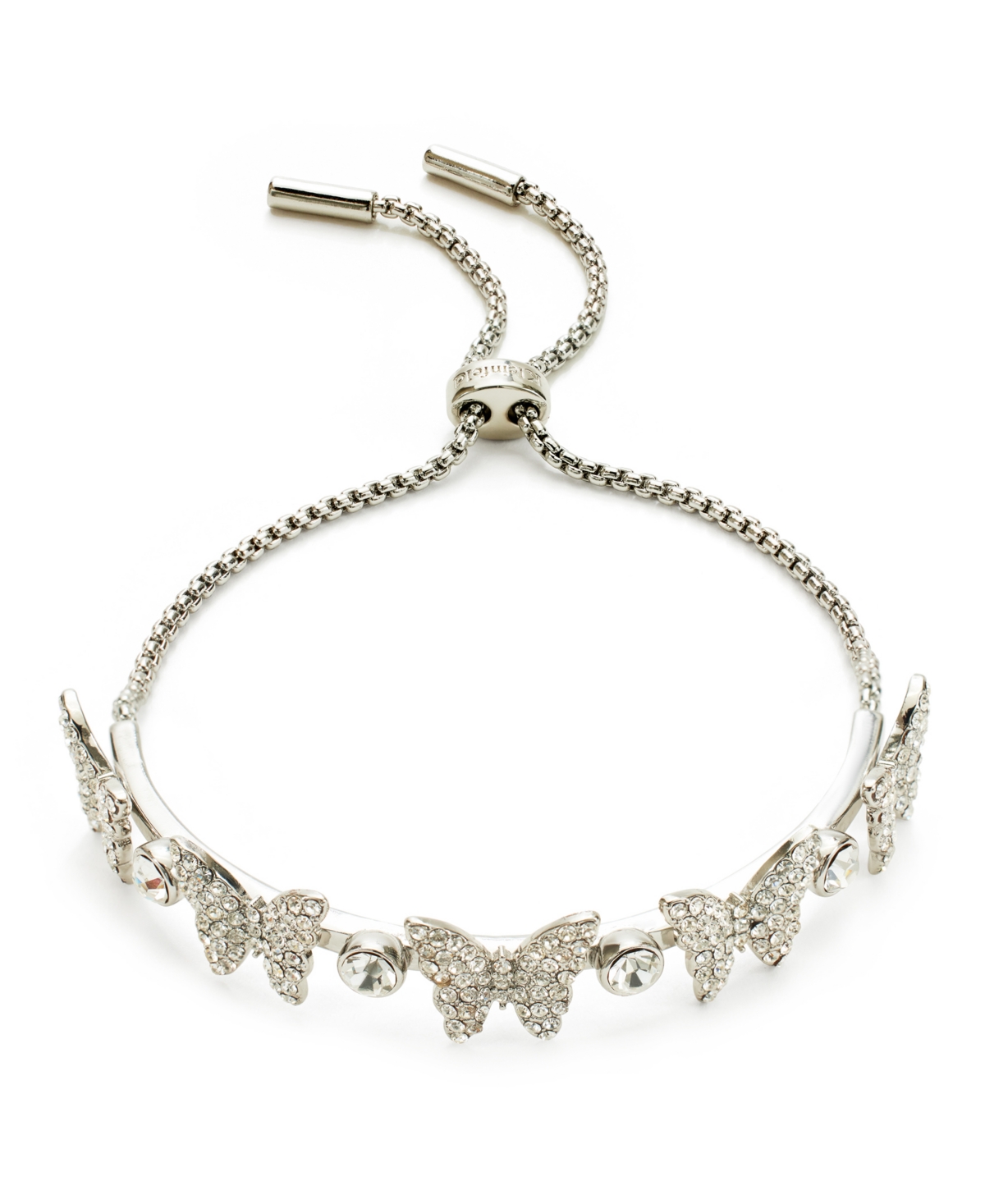 Kleinfeld Faux Stone Pave Butterfly Delicate Bracelet In Crystal,rhodium